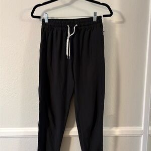 Vuori Women's Black Joggers with White Drawstring